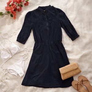 Black Silk Coverup Dress Minimalist Resort Swim Old Money Sunner USA XS